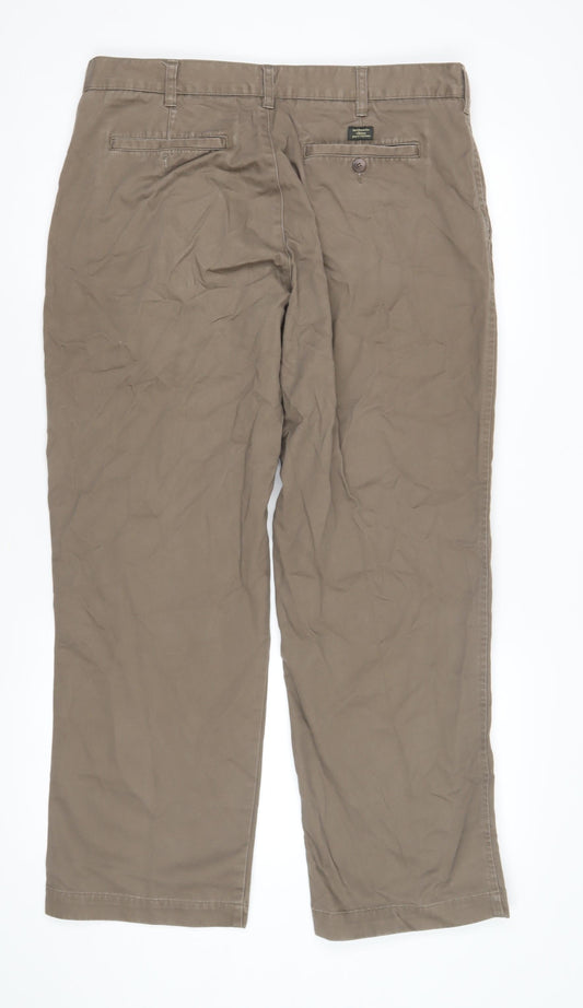BHS Men's Chino Trousers, Brown, Size 36, Casual