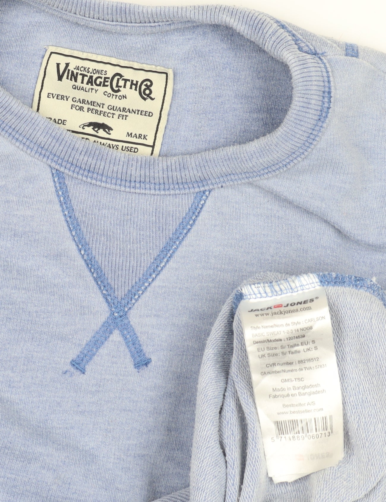 Mens UK Size S JACK & JONES Blue Pullover Sweatshirt
