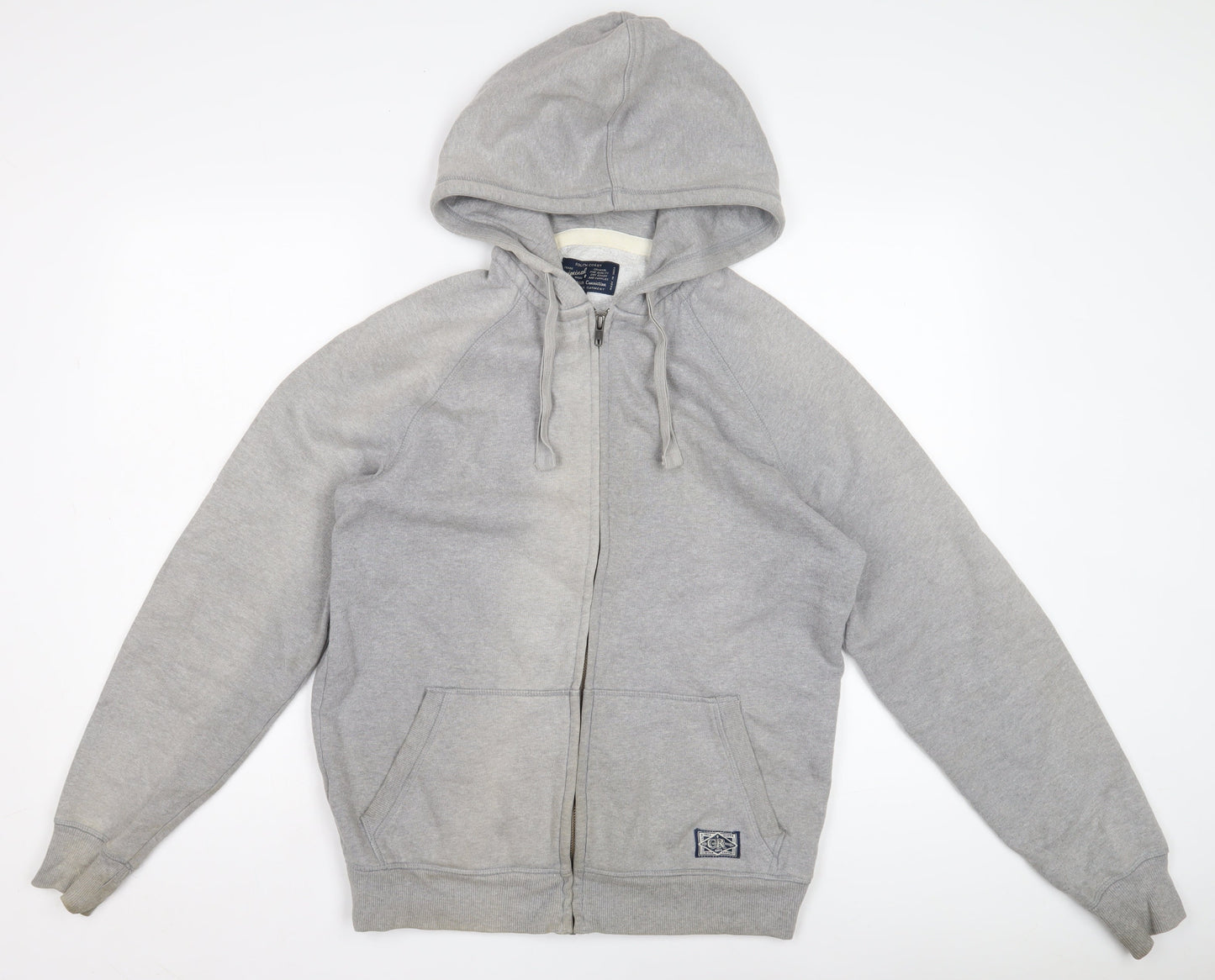 Mens UK Size M Criminal Grey Full Zip Hoodie
