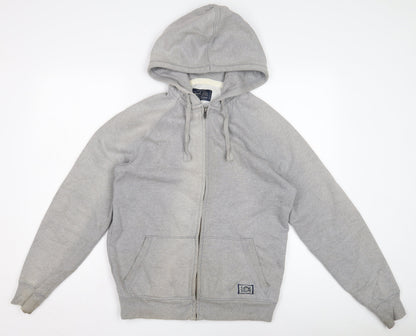 Mens UK Size M Criminal Grey Full Zip Hoodie