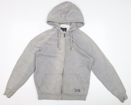 Mens UK Size M Criminal Grey Full Zip Hoodie