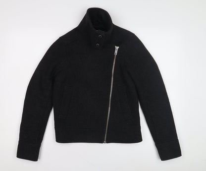 Abercrombie & Fitch Women's Black Wool Biker Jacket XS