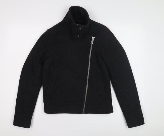 Abercrombie & Fitch Women's Black Wool Biker Jacket XS