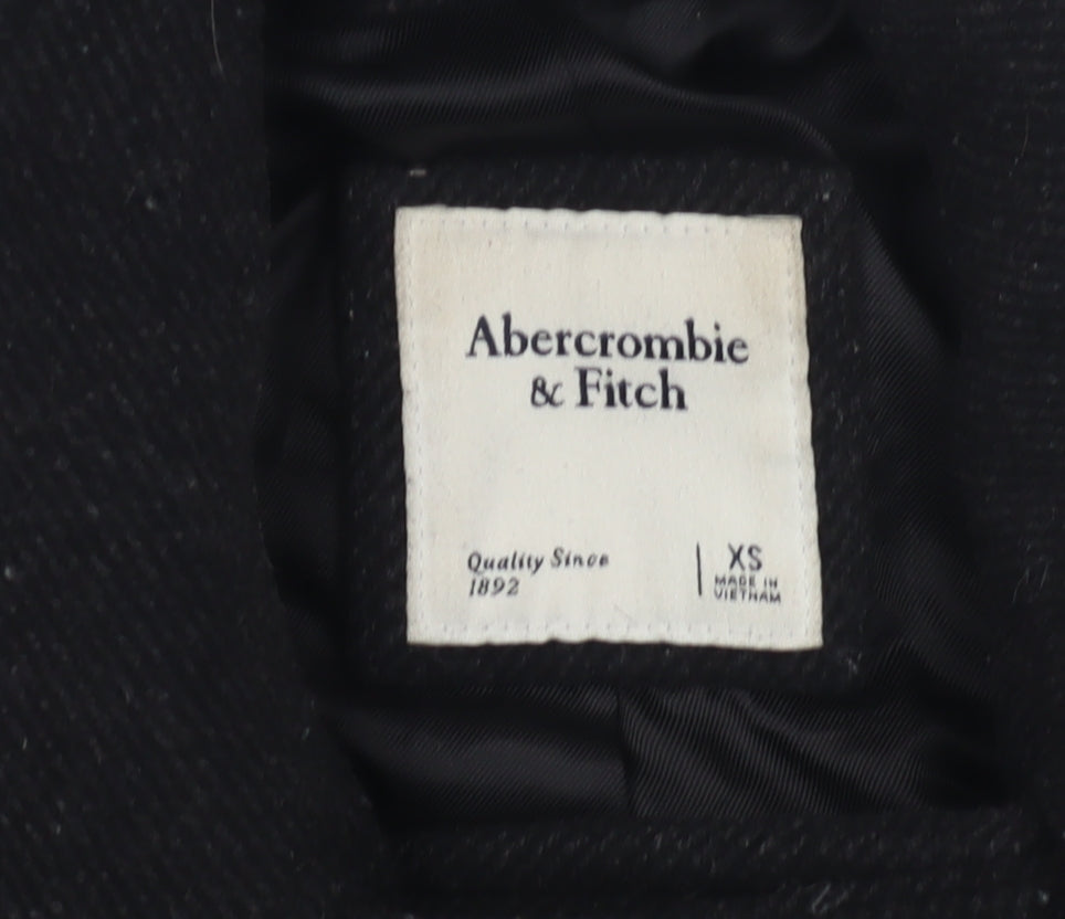Abercrombie & Fitch Women's Black Wool Biker Jacket XS
