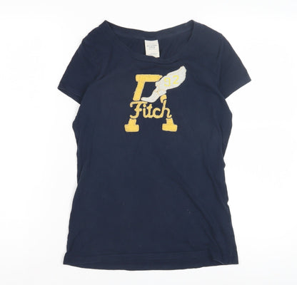 Abercrombie & Fitch Women's Blue Crew Neck T-Shirt, M