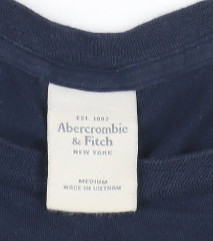 Abercrombie & Fitch Women's Blue Crew Neck T-Shirt, M