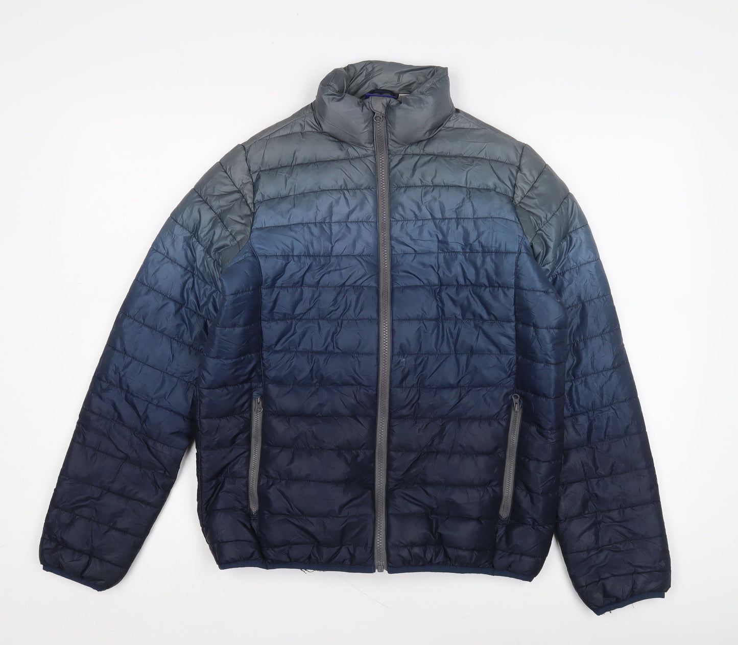 Pepperts Boys Blue Ombré Puffer Jacket 12Y Zipped Pockets