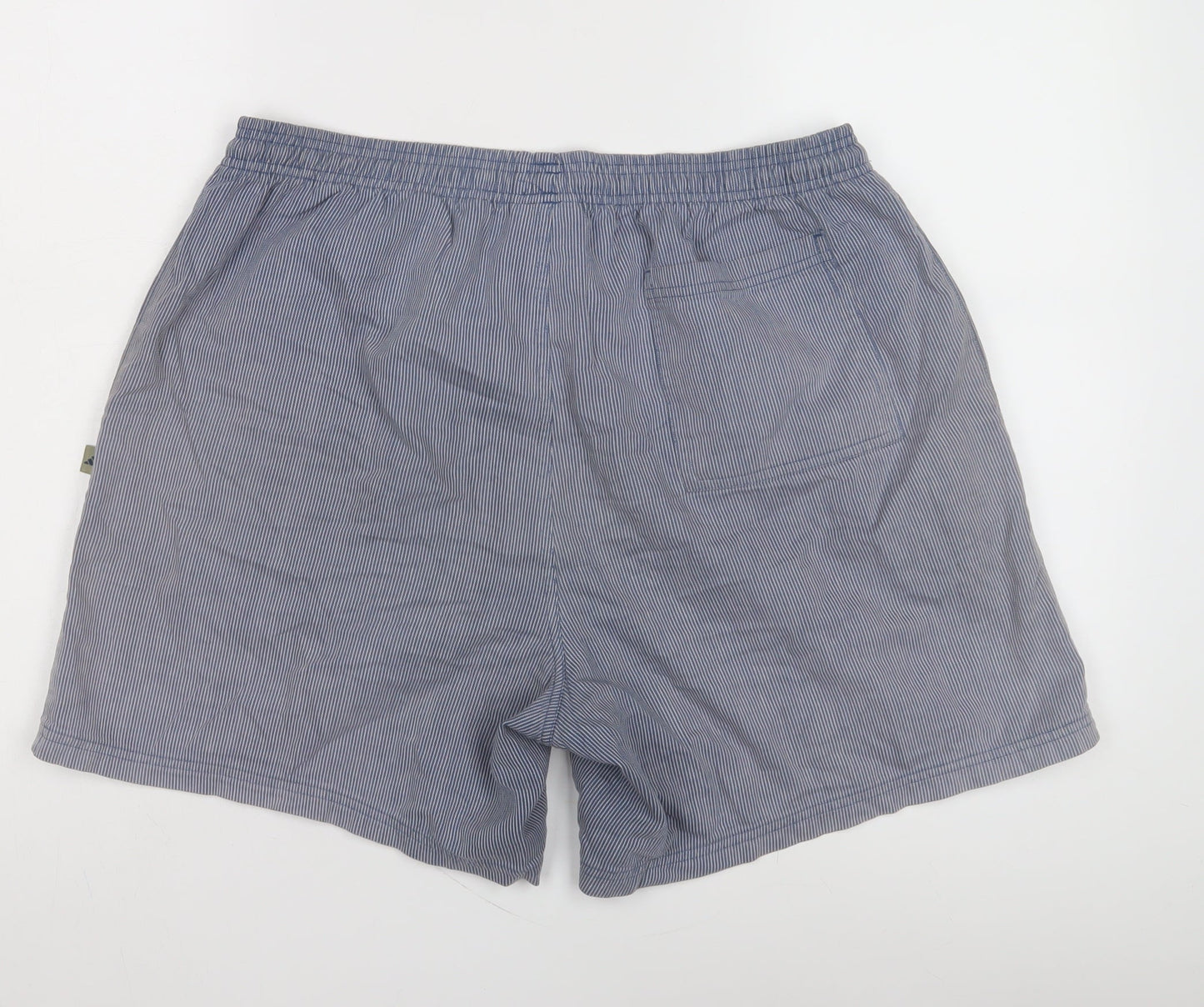 Adidas Men's Blue Striped Shorts, Size L, Casual Wear