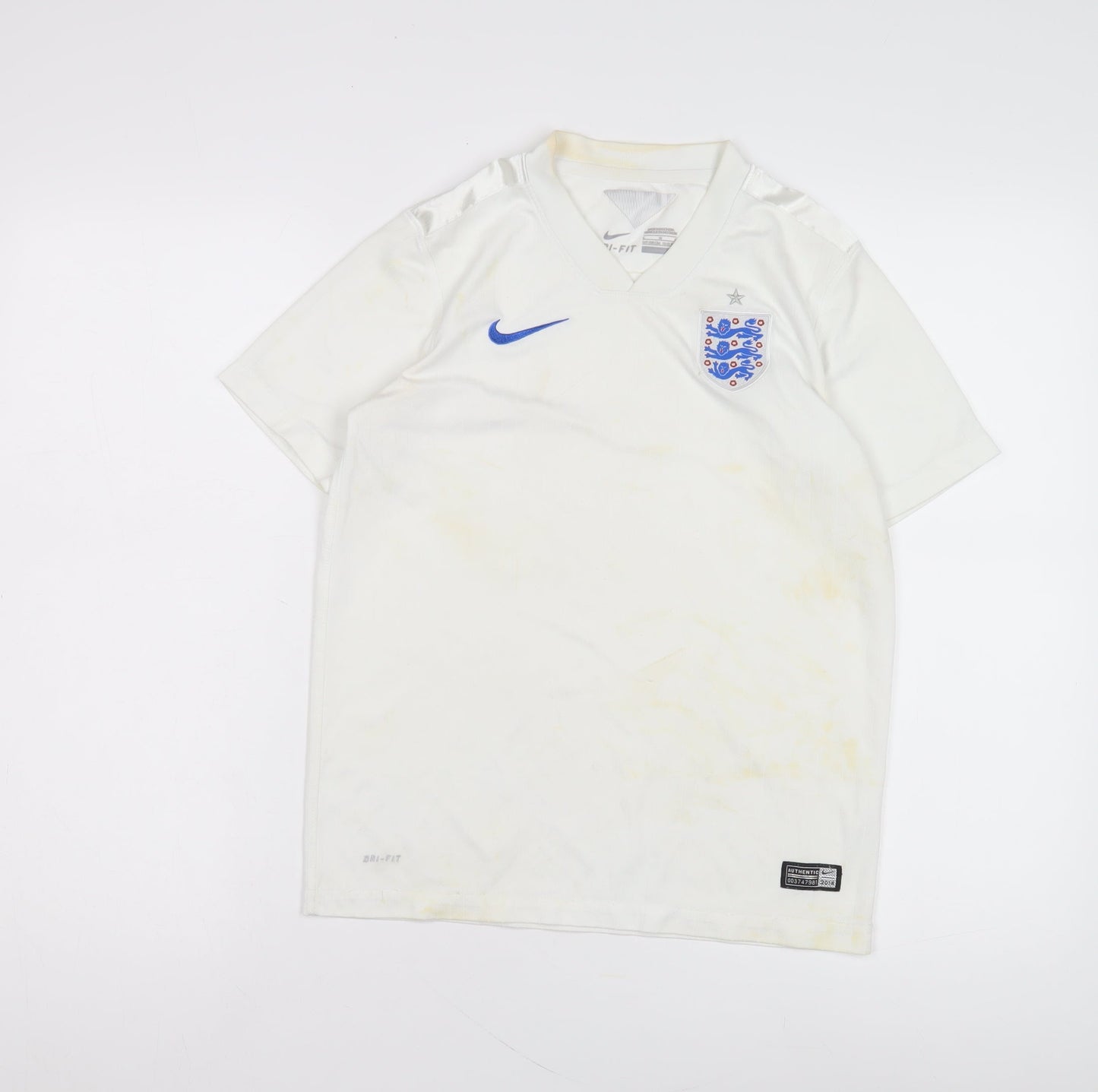 Nike Boys White Sports Jersey, Age 13, Short Sleeve T-Shirt