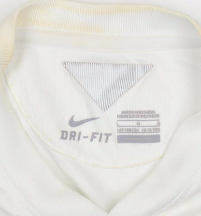 Nike Boys White Sports Jersey, Age 13, Short Sleeve T-Shirt