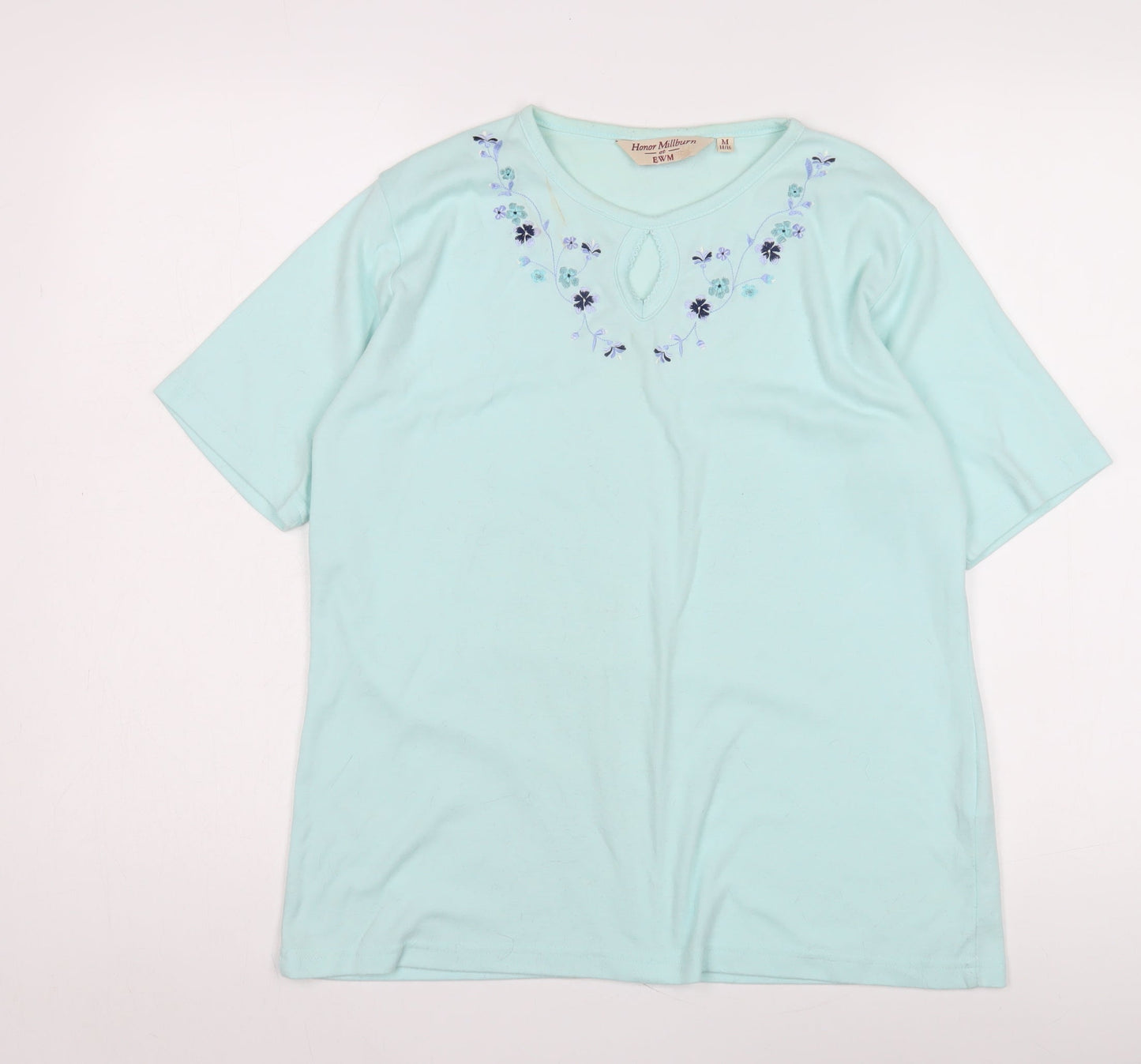 Womens UK Size 14 Honor Millburn Blue Basic T-Shirt