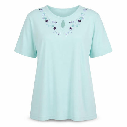 Womens UK Size 14 Honor Millburn Blue Basic T-Shirt