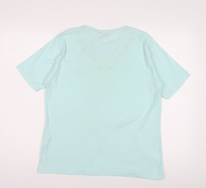 Womens UK Size 14 Honor Millburn Blue Basic T-Shirt