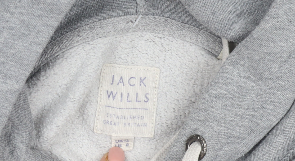Womens UK Size 12 Jack Wills Grey Pullover Hoodie