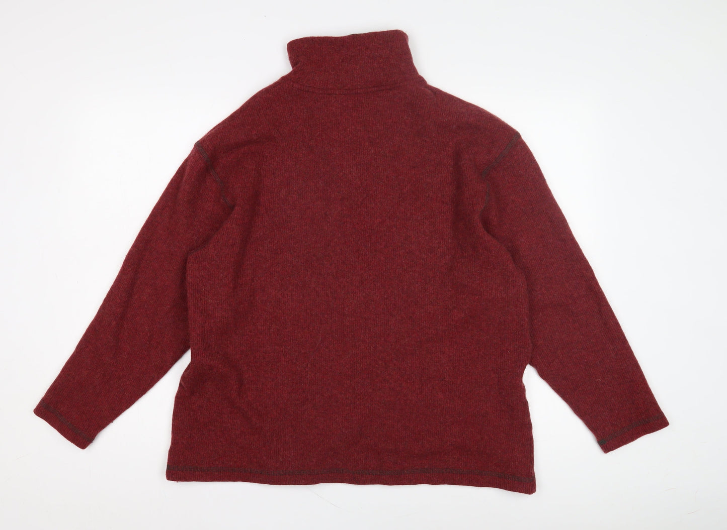 Canda Men's Red Wool 1/2 Zip Sweatshirt, Size L