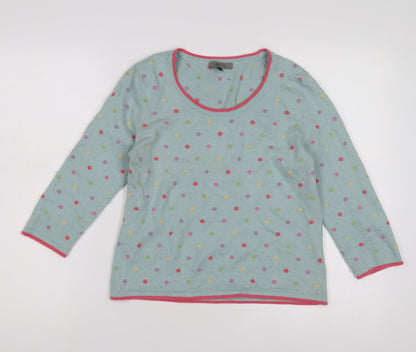 Jaeger Women's Blue Polka Dot Pullover Jumper, L