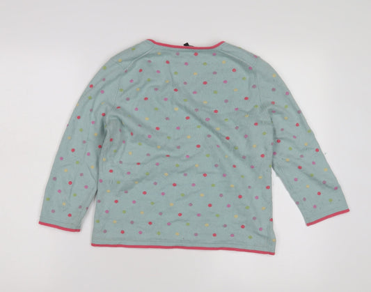 Jaeger Women's Blue Polka Dot Pullover Jumper, L