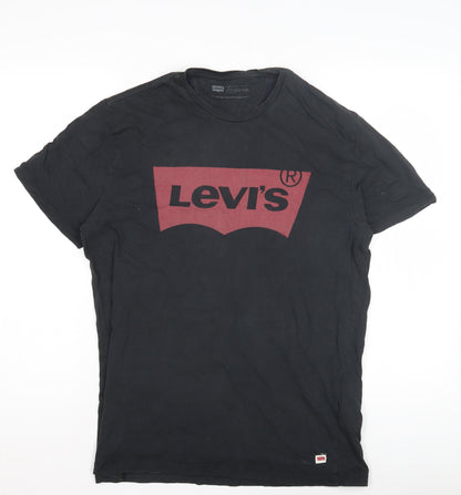 Levi's Black Men's T-Shirt, Short Sleeve, M, Cotton