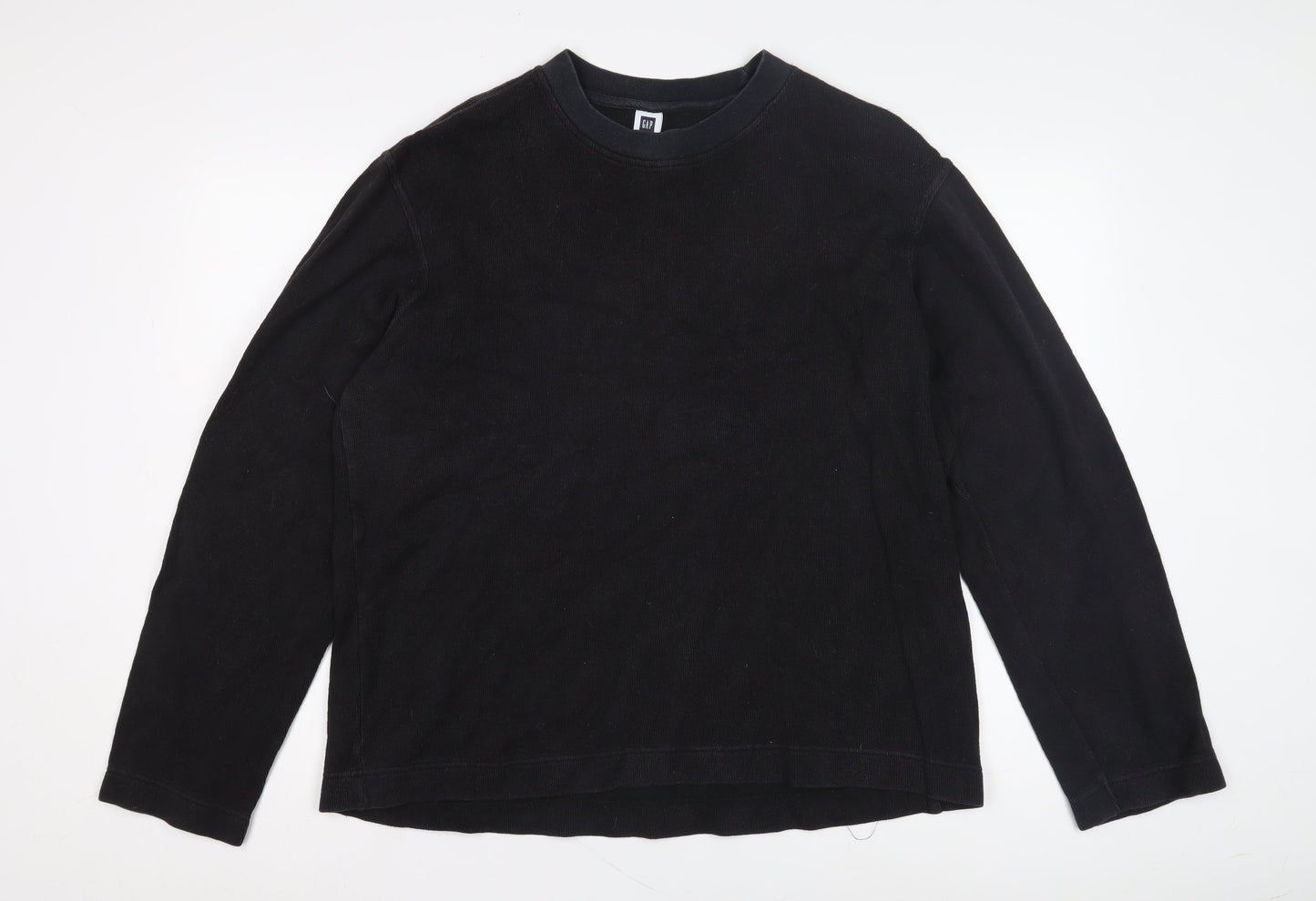 Gap Men's Black Long Sleeve Crew Neck Shirt Size L