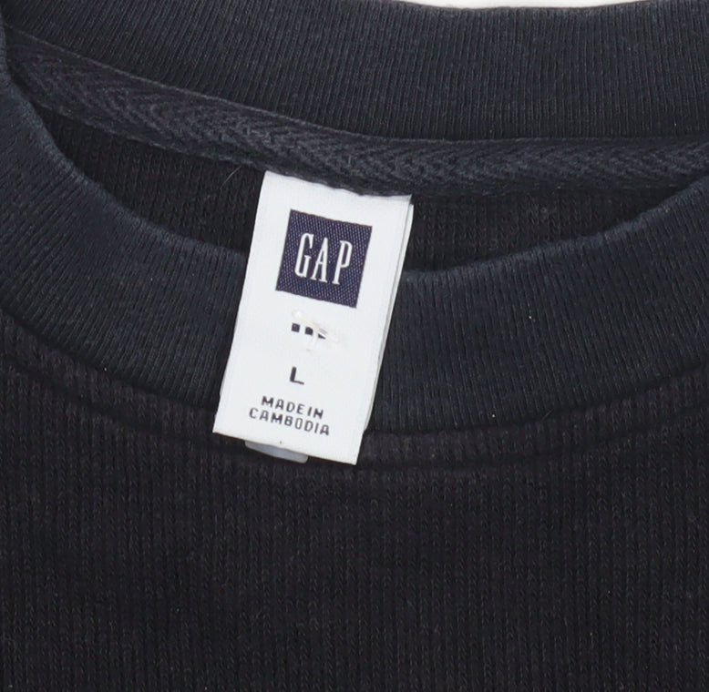 Gap Men's Black Long Sleeve Crew Neck Shirt Size L