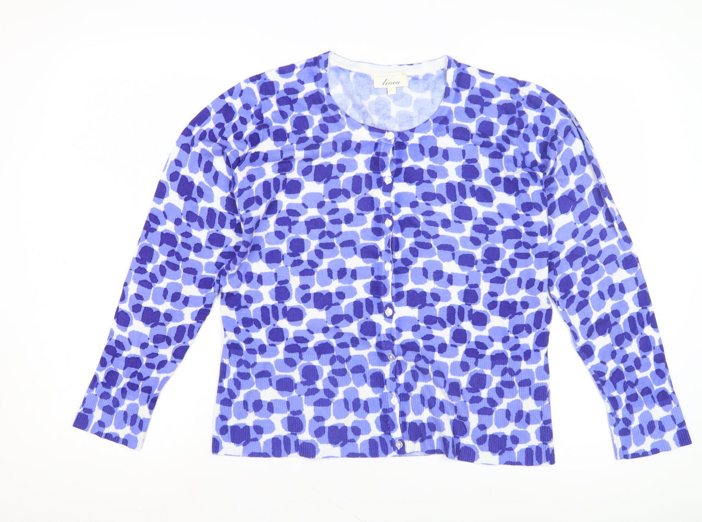 Womens UK Size L Linea Blue Cardigan Jumper