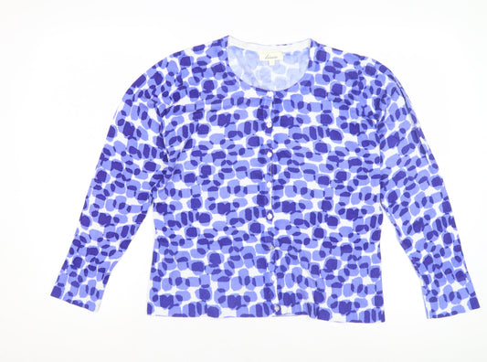 Womens UK Size L Linea Blue Cardigan Jumper