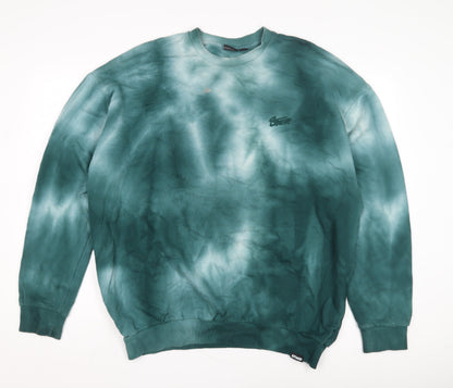 Mens UK Size XL Pull&Bear Green Pullover Sweatshirt