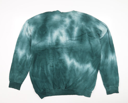 Mens UK Size XL Pull&Bear Green Pullover Sweatshirt