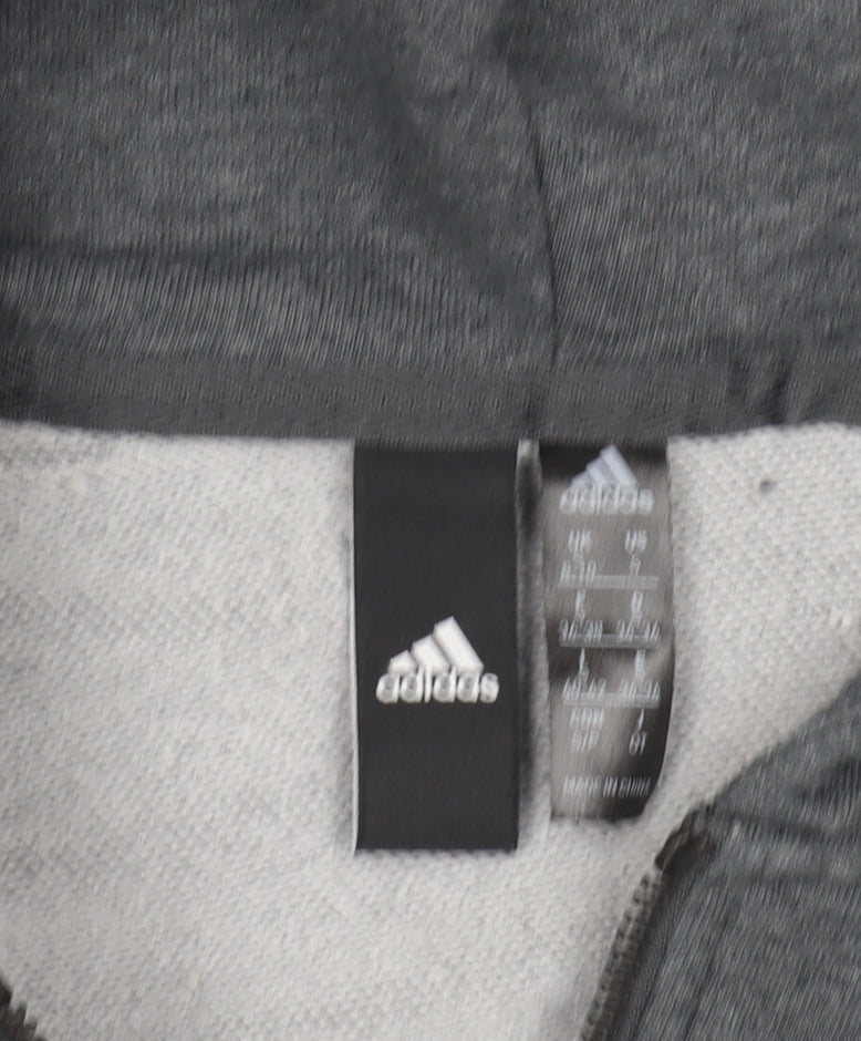 Adidas Girls Grey Full Zip Hoodie - Size 7 Years