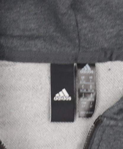 Adidas Girls Grey Full Zip Hoodie - Size 7 Years