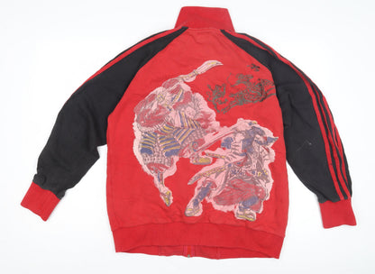 Mens UK Size M Pod Denim Red Bomber Jacket