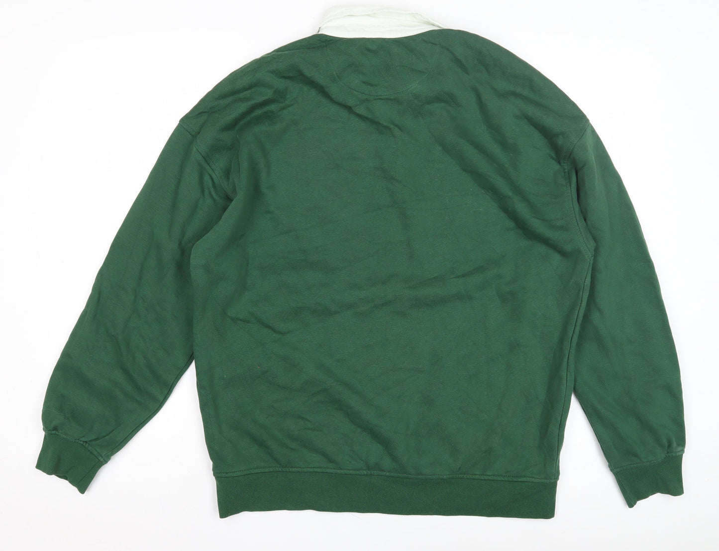 Only & Sons Green Polo Men S Embroidered Long Sleeve