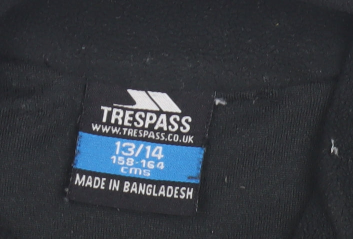 Trespass Unisex Kids Black Fleece 1/4 Zip Sweatshirt 13-14