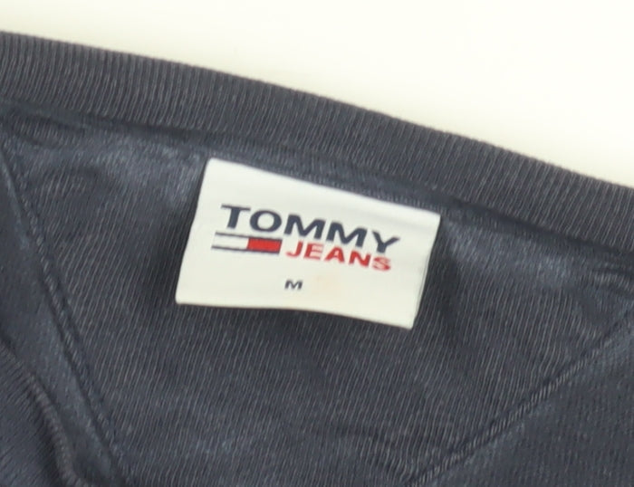 Tommy Jeans Men's Blue Long Sleeve T-Shirt Medium