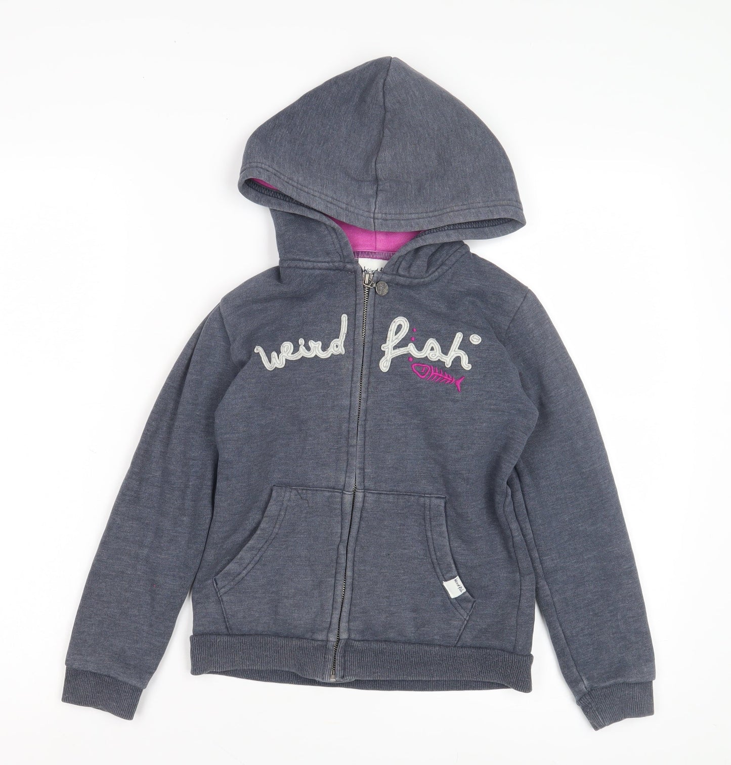 Weird Fish Girls Grey Full Zip Hoodie 7-8 Years