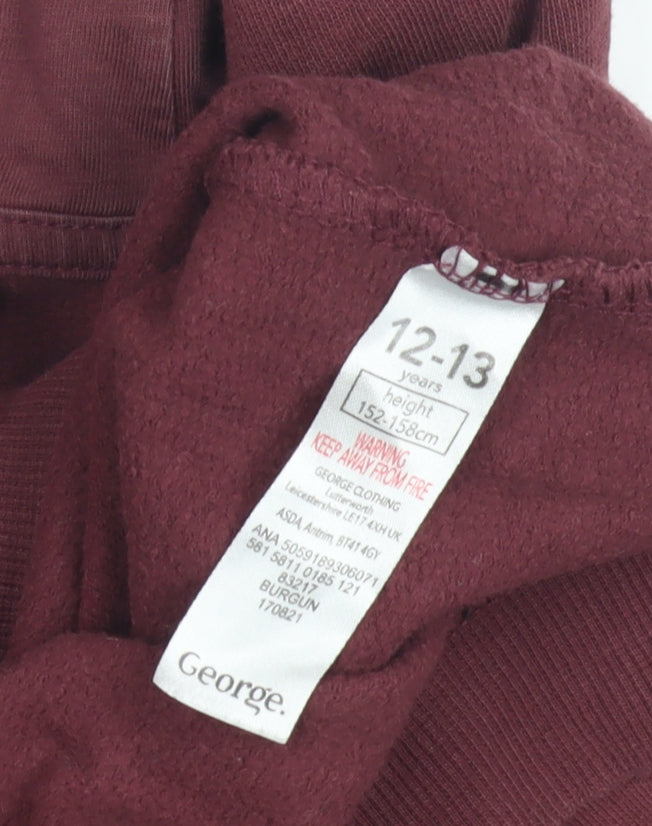 George Girls Red Hogwarts Pullover Hoodie 12-13 Years