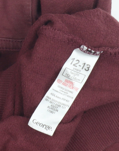George Girls Red Hogwarts Pullover Hoodie 12-13 Years