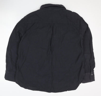 Womens UK Size L Zara Black Basic Button-Up