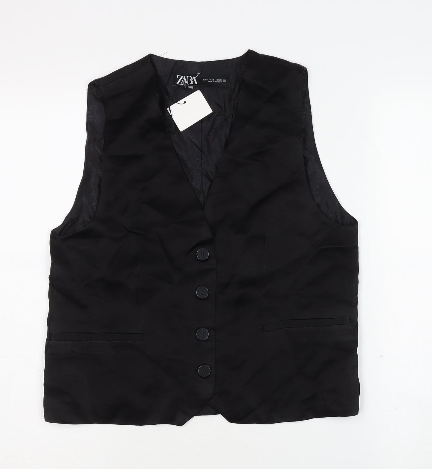 Zara Men's Black Waistcoat S Formal Suit Vest