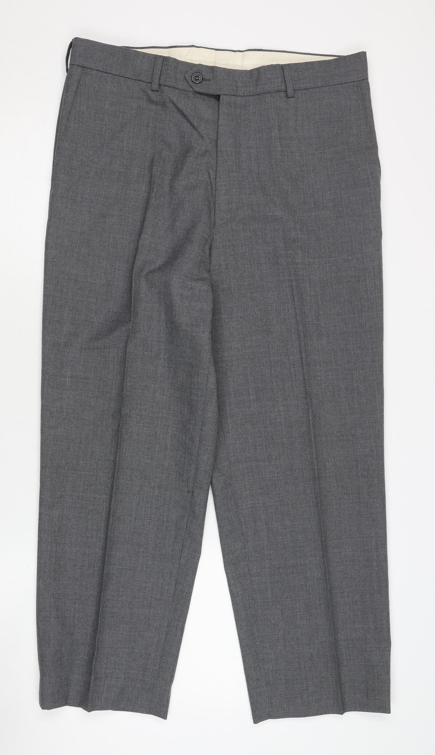 Greenwoods Classic Mens Grey Dress Pants L 35 in Waist