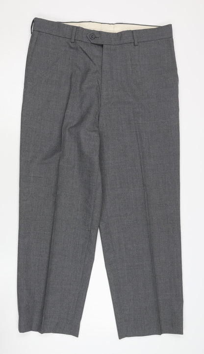 Greenwoods Classic Mens Grey Dress Pants L 35 in Waist