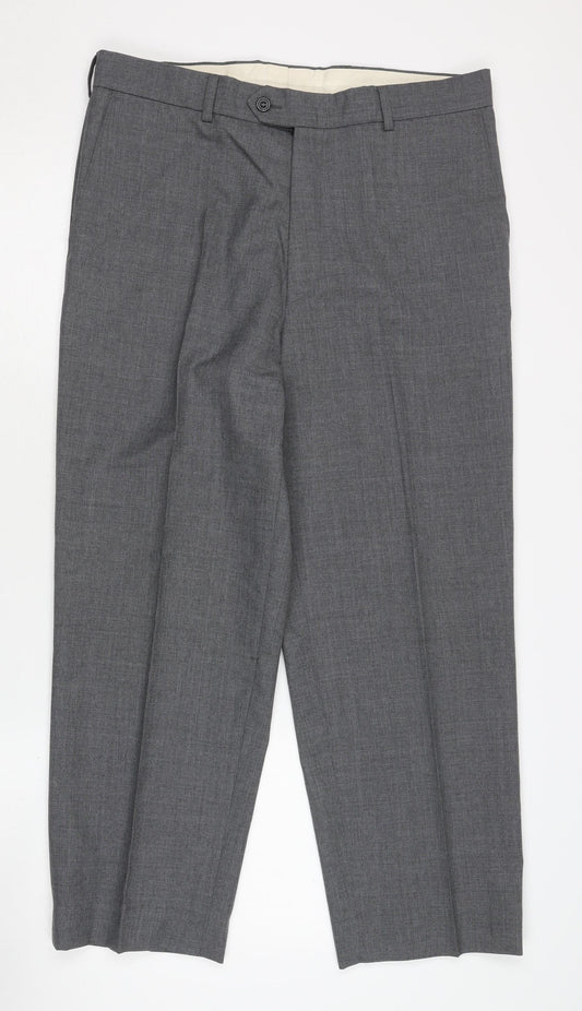 Greenwoods Classic Mens Grey Dress Pants L 35 in Waist