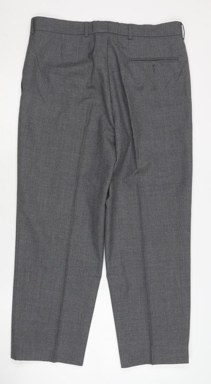 Greenwoods Classic Mens Grey Dress Pants L 35 in Waist