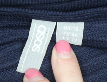 Womens UK Size 16 ASOS Blue Basic Blouse