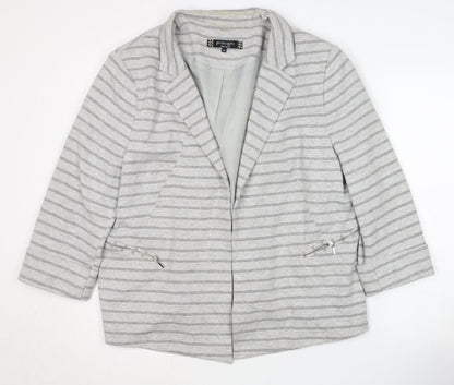 Principles Women's Grey Striped Blazer, Size 20