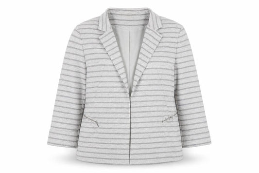 Principles Women's Grey Striped Blazer, Size 20