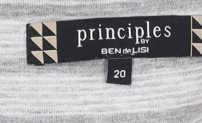 Principles Women's Grey Striped Blazer, Size 20