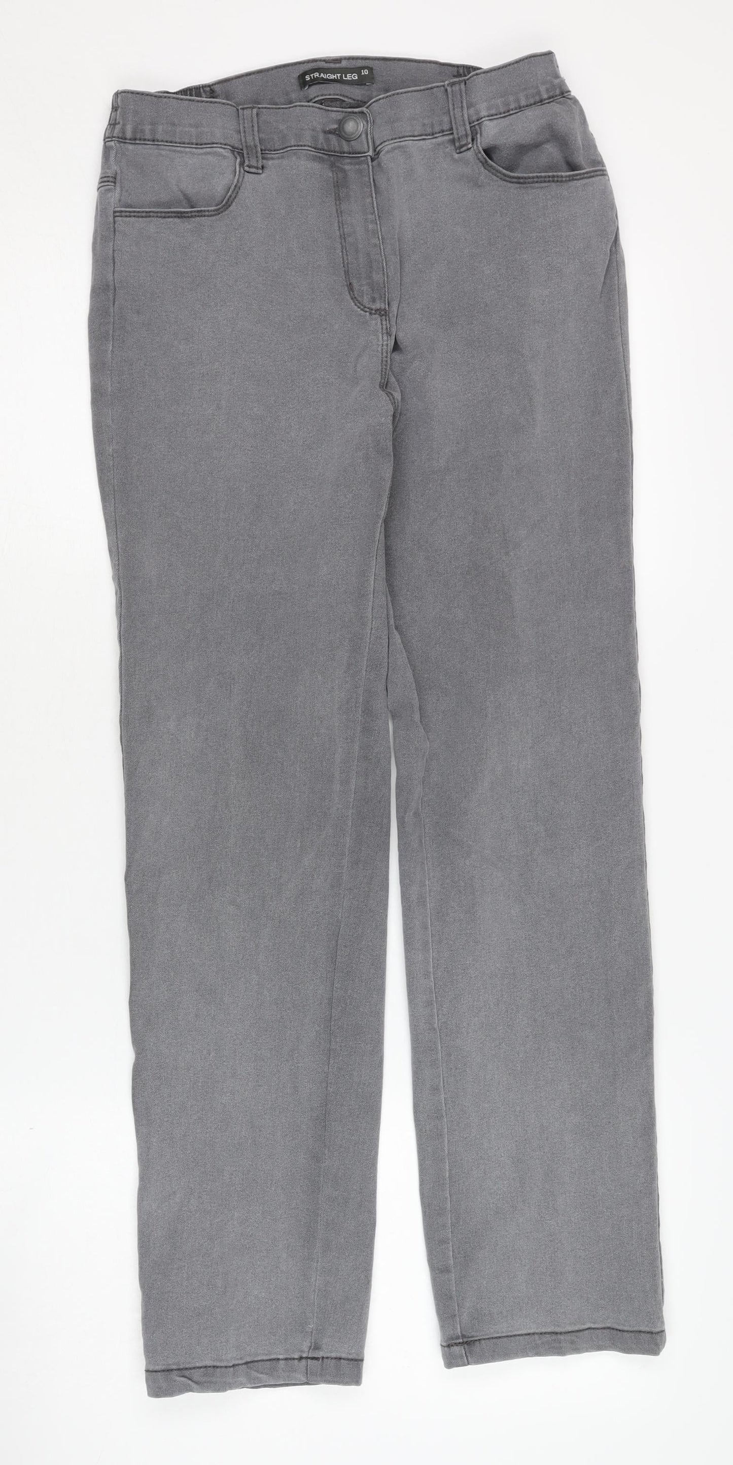 Bonmarché Women's Grey Straight Jeans Size 10