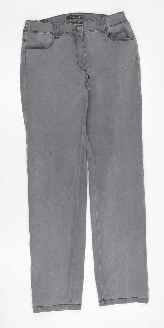 Bonmarché Women's Grey Straight Jeans Size 10