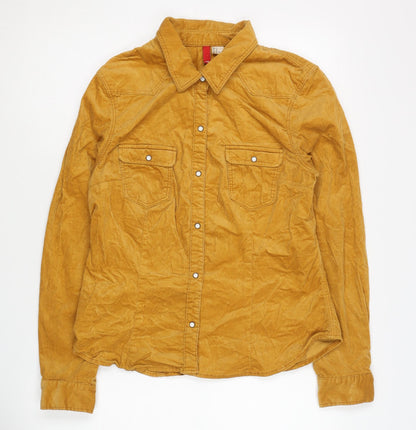 Womens UK Size 16 H&M Gold Basic Button-Up